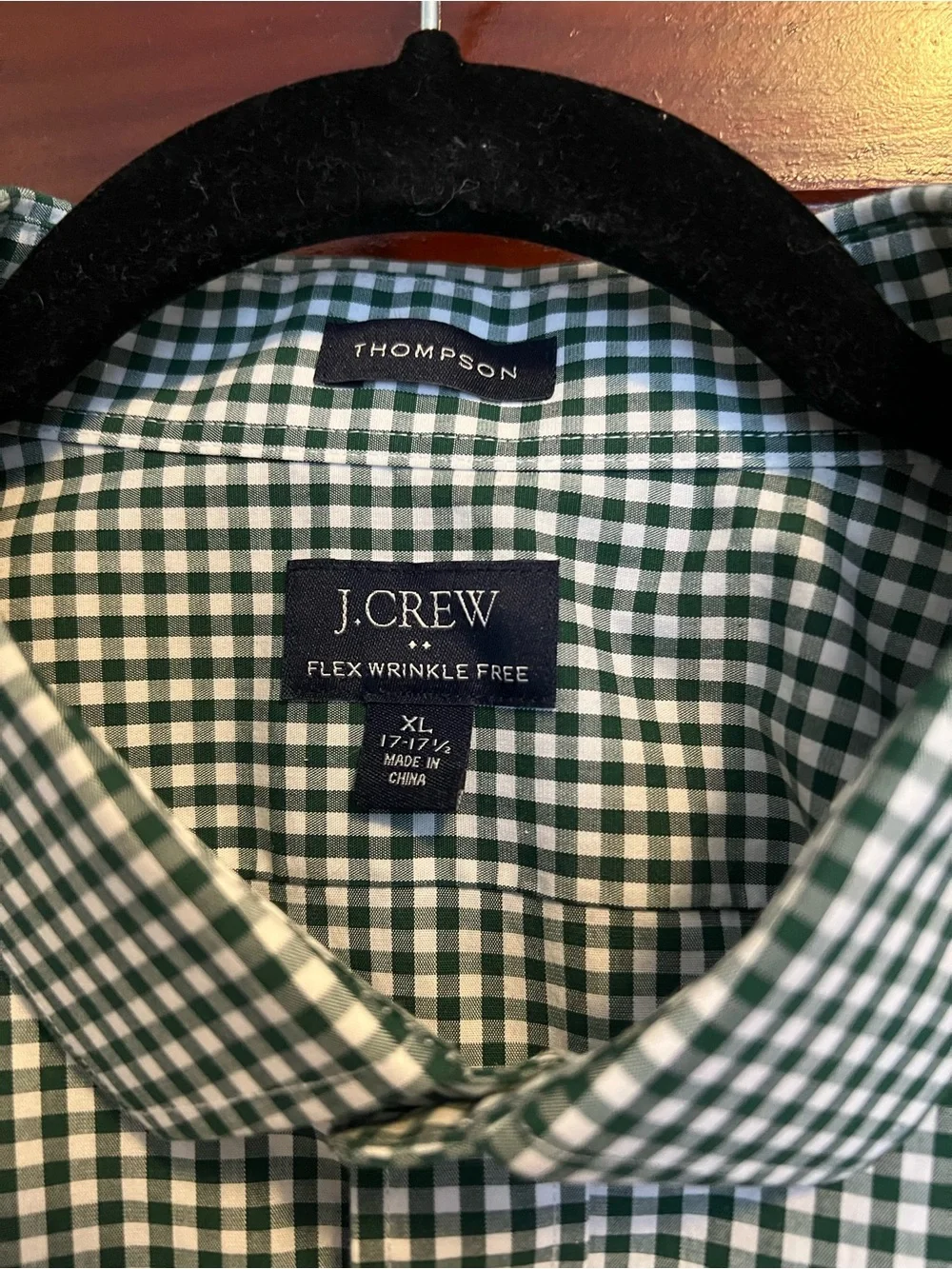 J. Crew Men's Green & White Gingham Button-Up Shirt